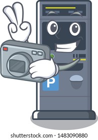Photographer parking vending machine isolated the mascot