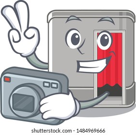Photographer photo booth isolated with the cartoon