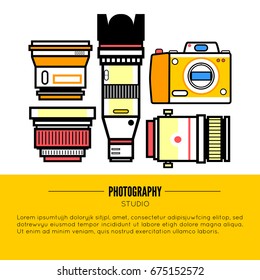 Photographer or photostudio concept design illustration.