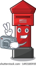 Photographer pillar box isolated in the mascot