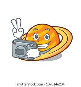 Photographer planet saturnus mascot cartoon