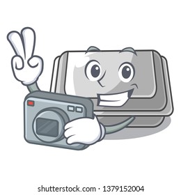 Photographer plastic box in the cartoon table