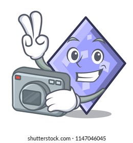 Photographer rhombus mascot cartoon style