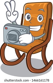 Photographer rocking chair in the cartoon shape