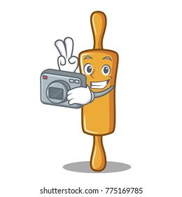 Photographer rolling pin character cartoon