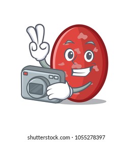 Photographer salami mascot cartoon style