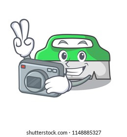 Photographer scrub brush mascot cartoon