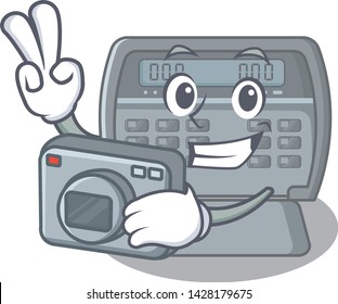 Photographer security alarm sticks on character wall