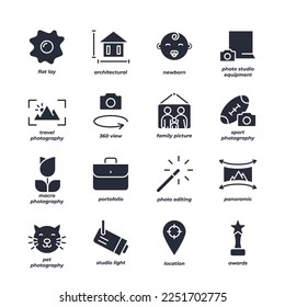 photographer set icon, isolated photographer set sign icon, icon color editable. vector illustration