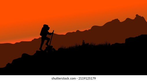 fotógrafo silhouette naturaleza montañas paisaje viajes cielo aventura excursionismo sol al aire libre hombre pico turismo de rock estilo de vida deportes fondo de sol excursión