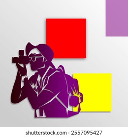 photographer silhouette vector background design