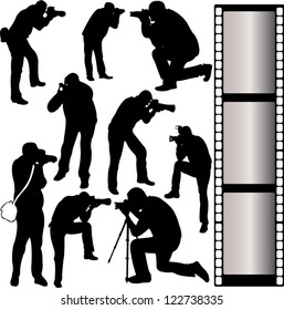 photographer silhouettes - vector