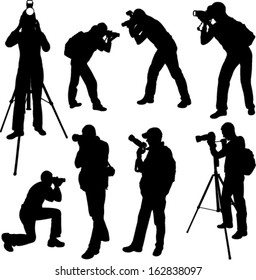 photographer silhouettes - vector 3