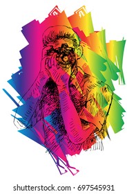 Photographer in sketch