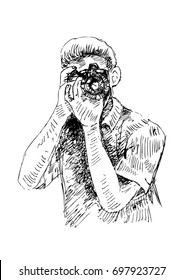 Photographer in sketch