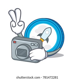 Photographer stellar coin character cartoon
