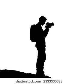 Photographer taking a photo silhouette