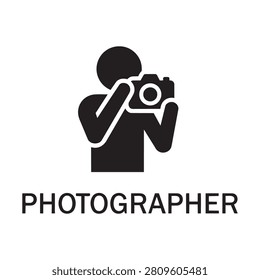 Photographer taking picture camera icon with camera operator photographer photography professional shooting creative silhouette minimalist portrait snapshot operator artistic