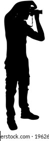 photographer taking a picture, vector