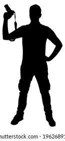 photographer taking a picture, vector