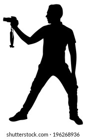photographer taking a picture, vector