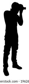 photographer taking a picture, vector