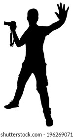 photographer taking a picture, vector