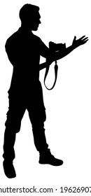 photographer taking a picture, vector
