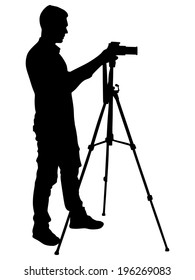 photographer taking a picture, vector