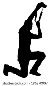 photographer taking a picture, vector