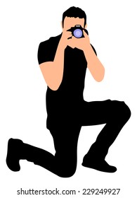 photographer taking a picture, vector 