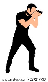 photographer taking a picture, vector 