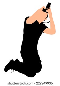 photographer taking a picture, vector 