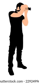 photographer taking a picture, vector 