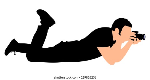 photographer taking a picture, vector 