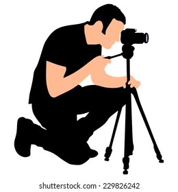 photographer taking a picture, vector 