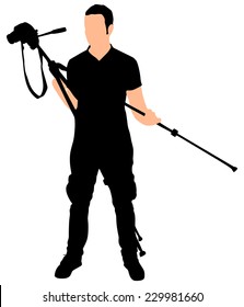 photographer taking a picture, vector 