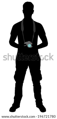 photographer taking a picture, vector