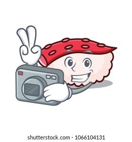 Photographer tako sushi mascot cartoon