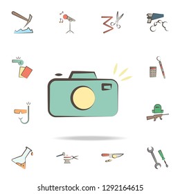 photographer tools icon. Detailed set of tools of various profession icons. Premium graphic design. One of the collection icons for websites, web design, mobile app