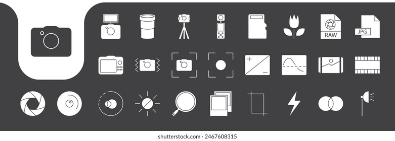 photographer tools kit icon vector design