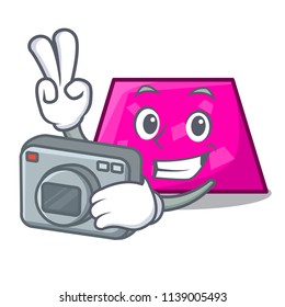 Photographer trapezoid mascot cartoon style