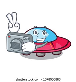 Photographer ufo mascot cartoon style