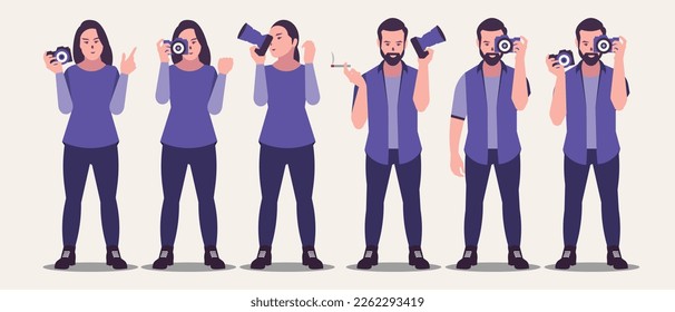 photographer is a vector design of several people who use a camera to take photos