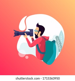 Photographer vector flat  Illustration design 