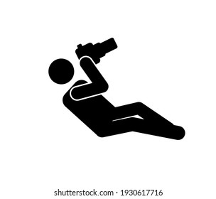 Photographer vector icon.  Editable stroke. Symbol in Line Art Style for Design, Presentation, Website or Apps Elements, Logo. Pixel vector graphics - Vector