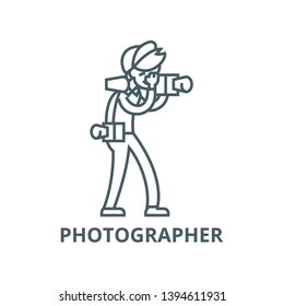 Photographer vector line icon, linear concept, outline sign, symbol