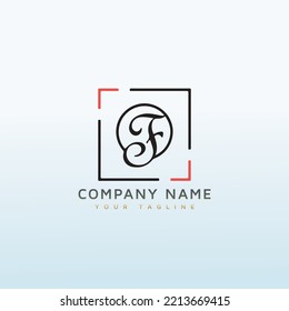 Photographer vector logo letter F