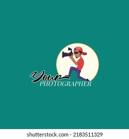 Photographer vector mascot logo template.