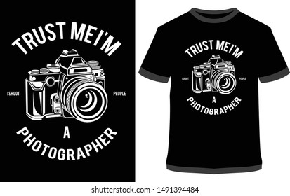 Photographer - Vintage Vector graphic typographic design for poster, label, badge, logo, icon or t-shirt